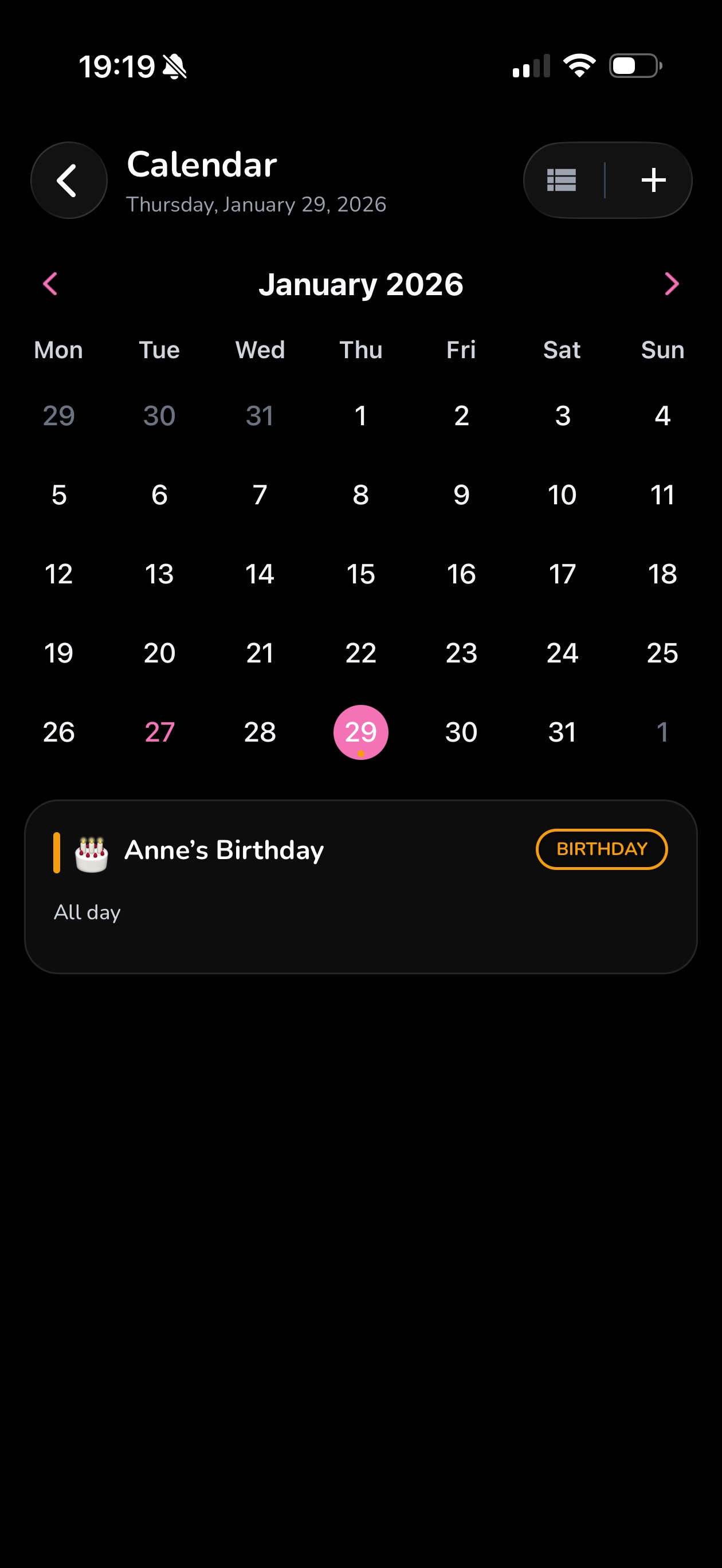 Shared Calendar